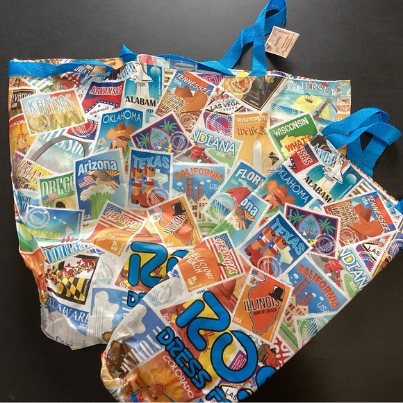 NWTS lot of 2 Ross fabric tote bags 19” by 22” - Picture 1 of 2
